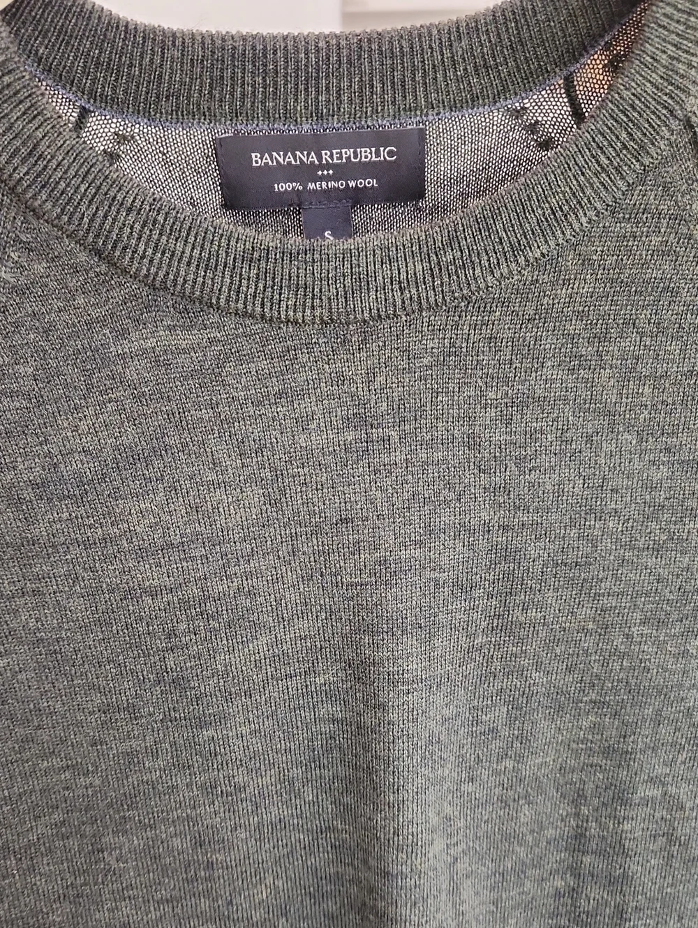 Banana Republic Men's 100% Merino Wool Crewneck Sweater Olive Green Small NWOT